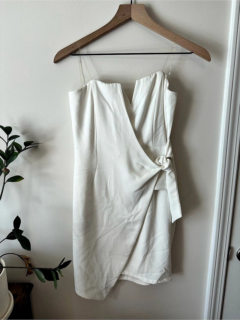 Strapless Wrap Mini Dress